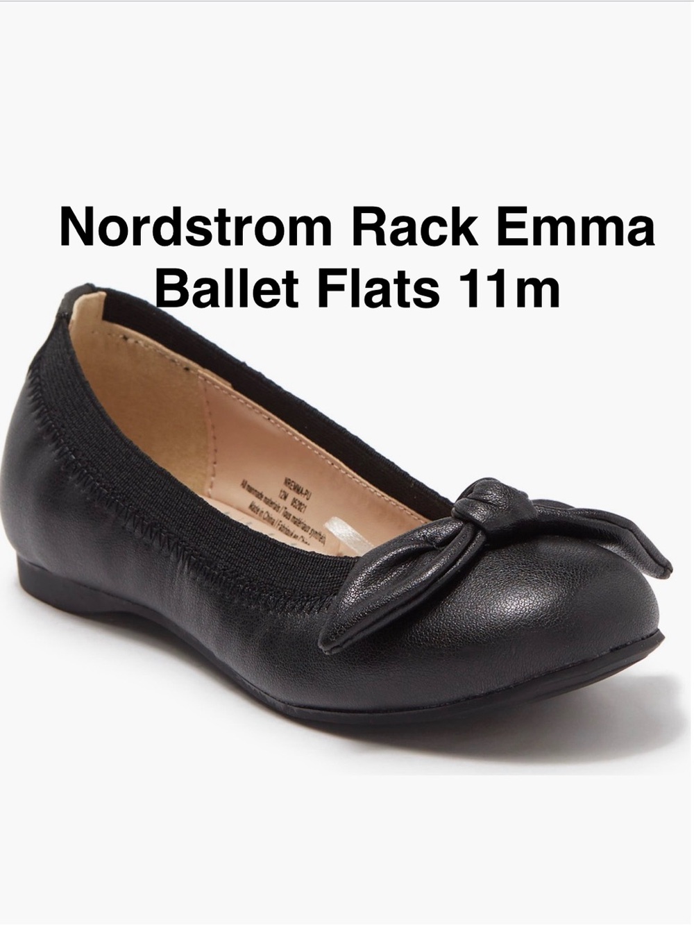 Nordstrom Rack was Girls Black Bow Emma Ballet Flat - 11M NWOT